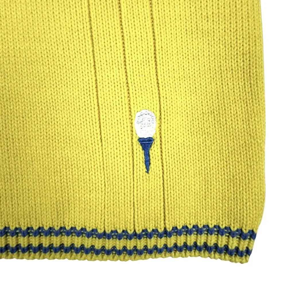 Vintage Eagles Eye Golf Sweater Vest S Yellow‎ Varsity Preppy Academia Old Money